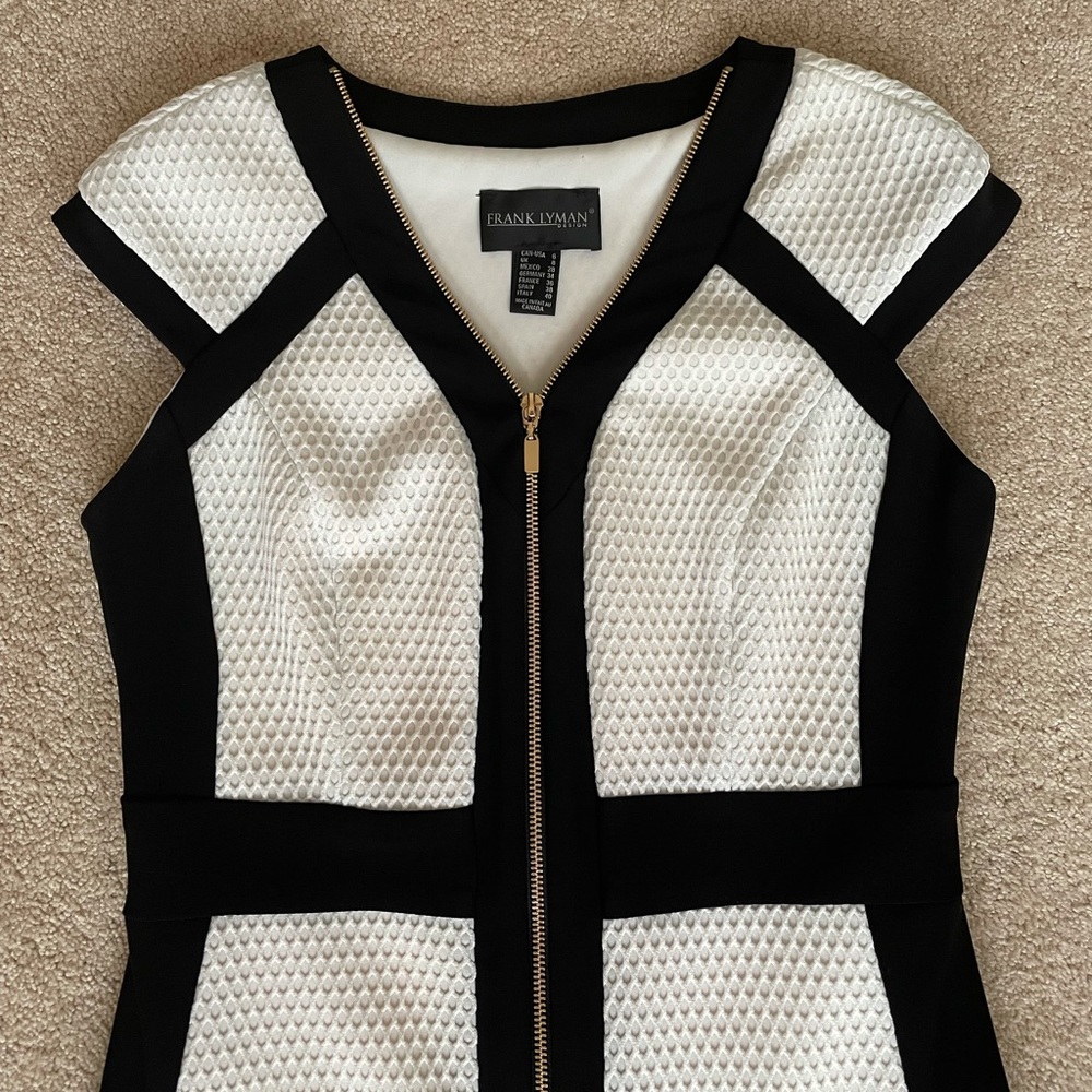EXCELLENT CONDITION Frank Lyman Black and White Dress